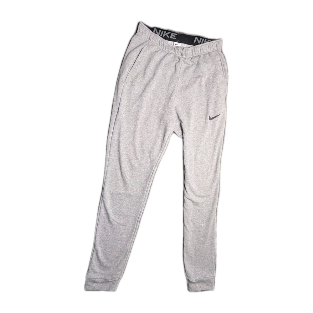Nike‎ Sweatpants Men's Gray Dri-Fit Training Joggers Swoosh Logo Size Medium